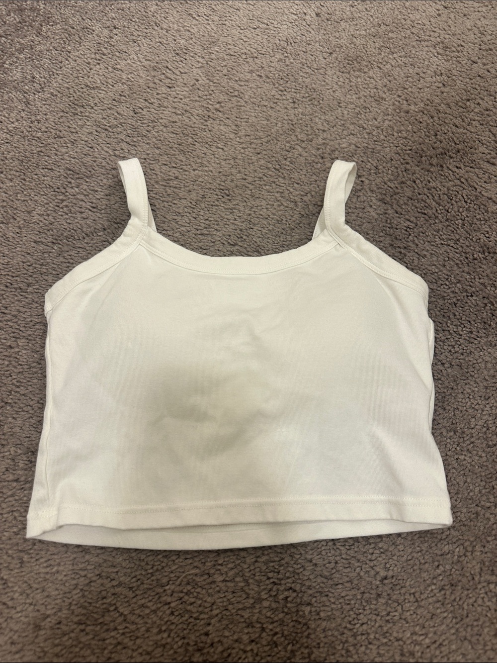 White Spaghetti Strap Crop Tank Top